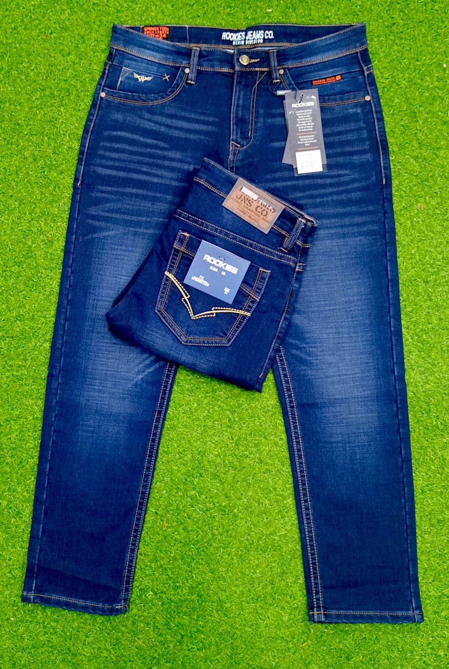 ROOKIES KNIT DENIM JEANS PANT (premium blue)