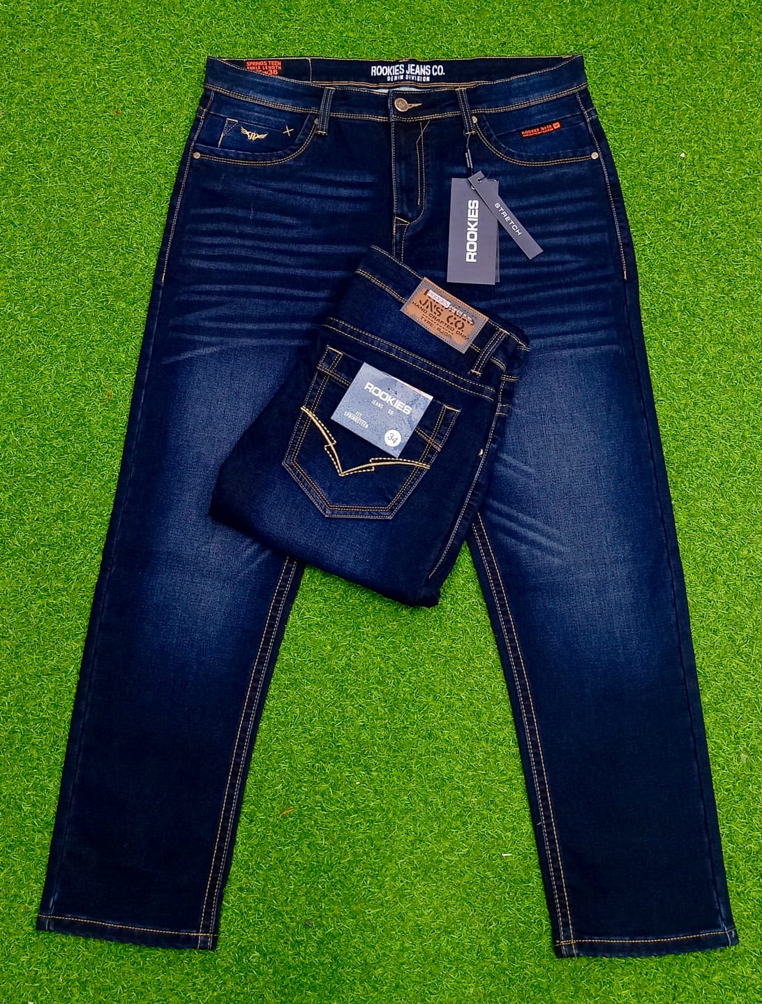 ROOKIES KNIT DENIM JEANS PANT (antique black)
