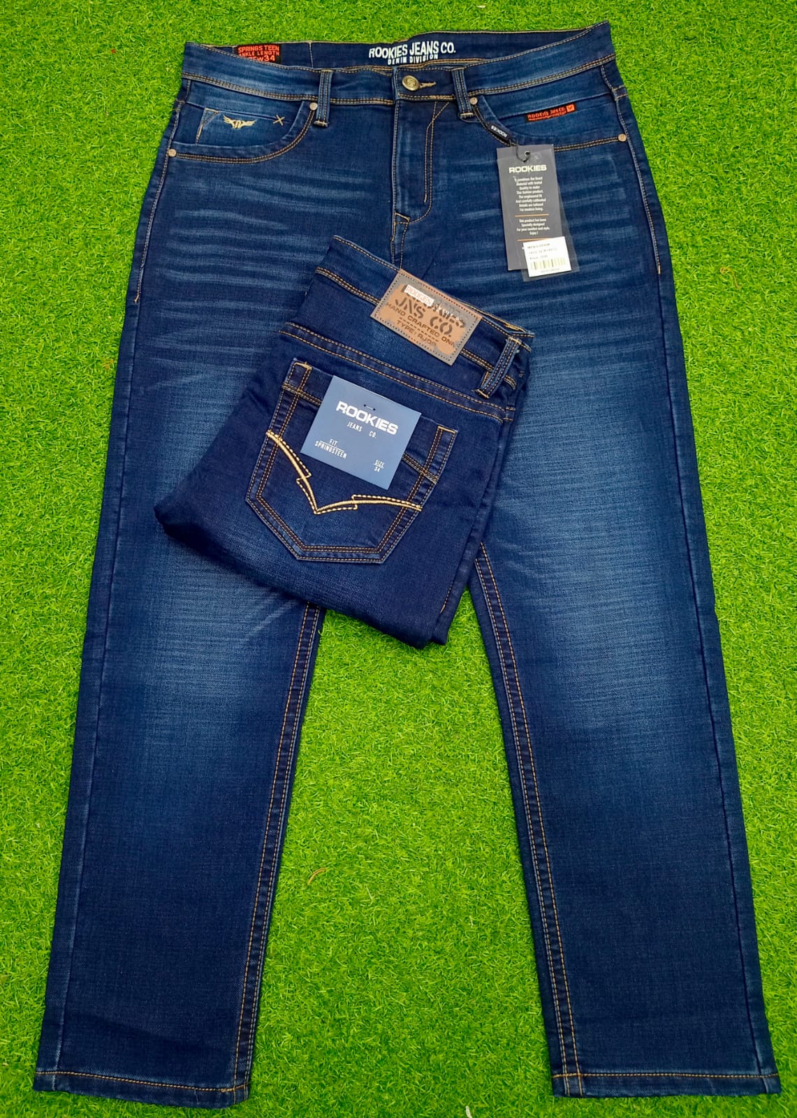 ROOKIES KNIT DENIM JEANS PANT (indego blue)